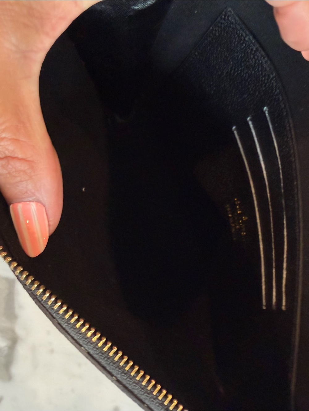 NotLouisVuitton Black Monogram Embossed Pochette 6.5" x 9" - Picture 6 of 7